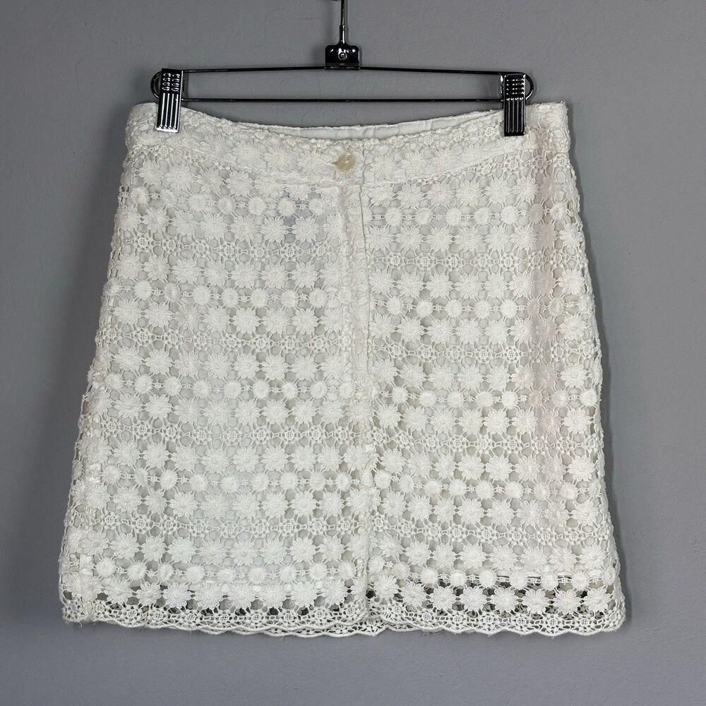 Divided by H&M Skirt Womens 6 Ivory Cotton Crochet Lace Coquette Angelcore Fairy - Picture 5 of 11